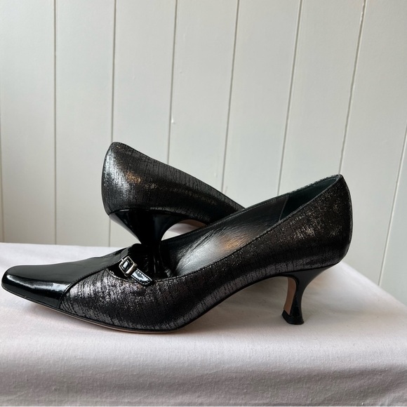 Robert Capucci, Patent black & silver heels, Made in Italy, Size 7.5. - Picture 6 of 10